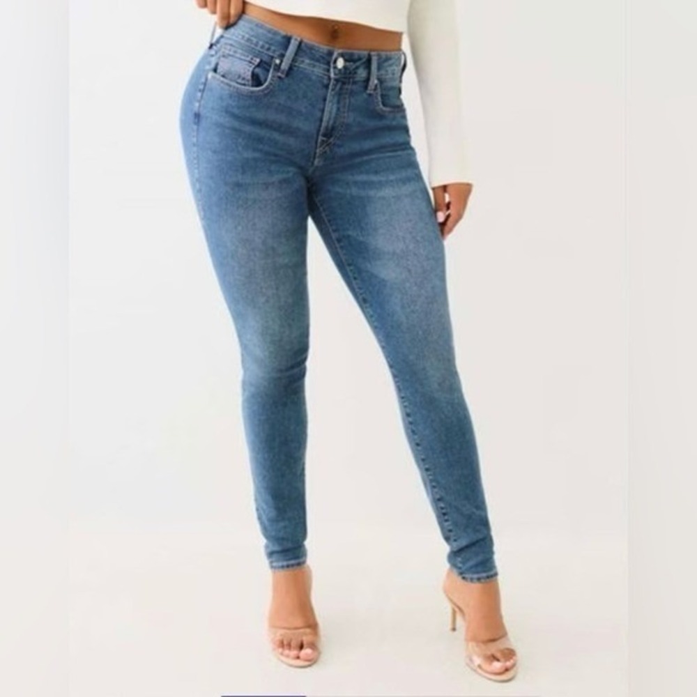 True Religion Jennie Crystal Mid Rise Super Skinny Jeans Womens size‎ 29 NWT